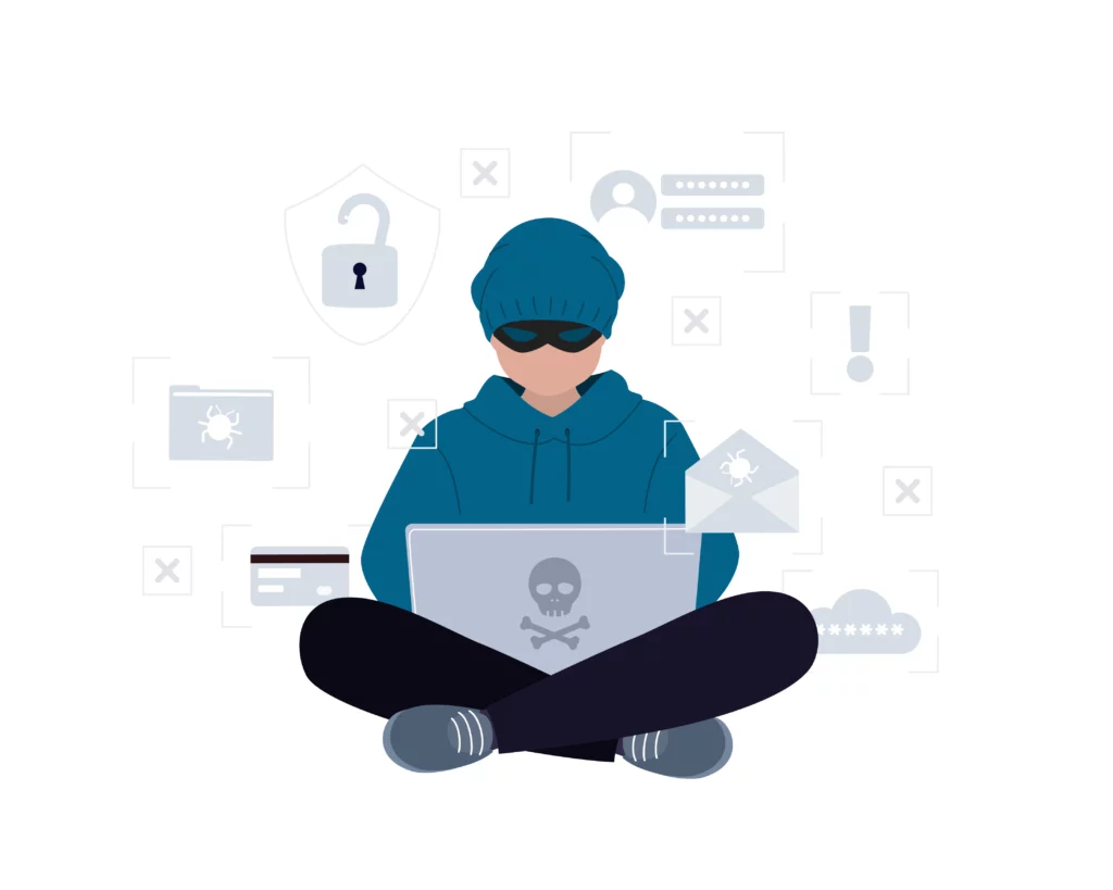 en hacker, der planlægger at beskadige et system