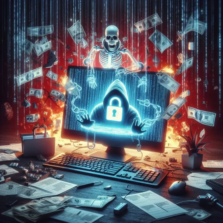 computer struggling with ransomware attack