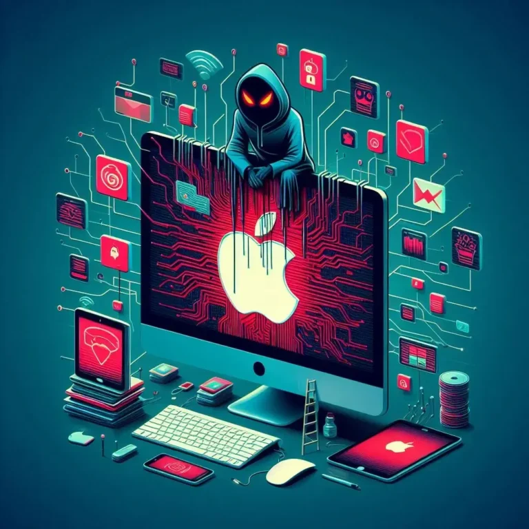 a computer with a hacker on it