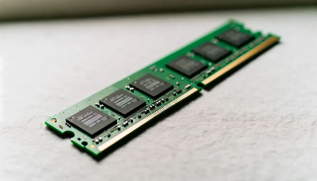 Foto af et RAM-modul til at repræsentere opgradering af Macs hardware