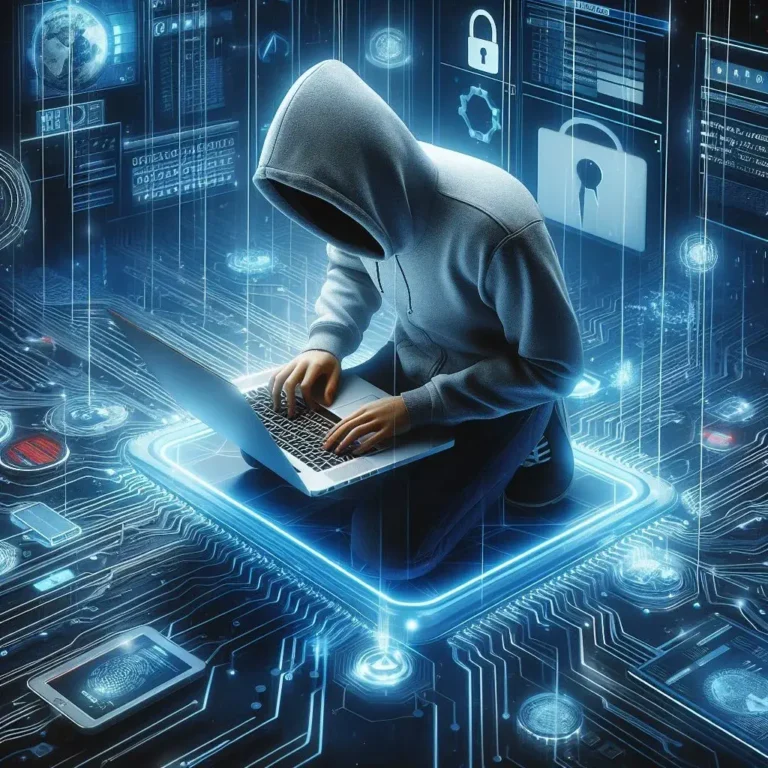 cyber criminal trying to hack into a macbook