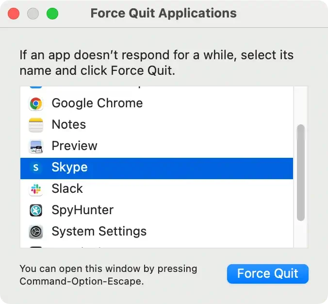 Skype zwangsweise beenden