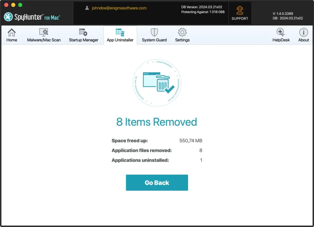 Spyhunter peut désinstaller complètement Firefox
