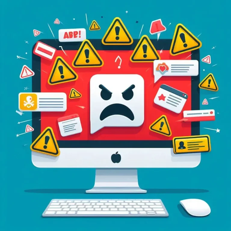 malware on a computer screen, mac