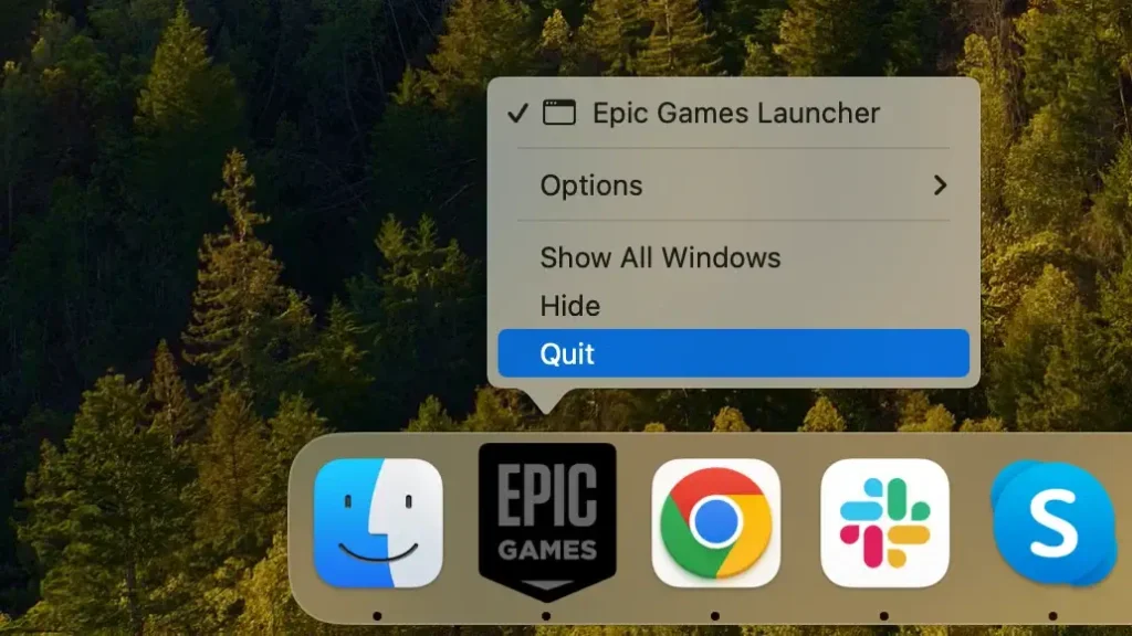 stop met epische games vanuit het dok