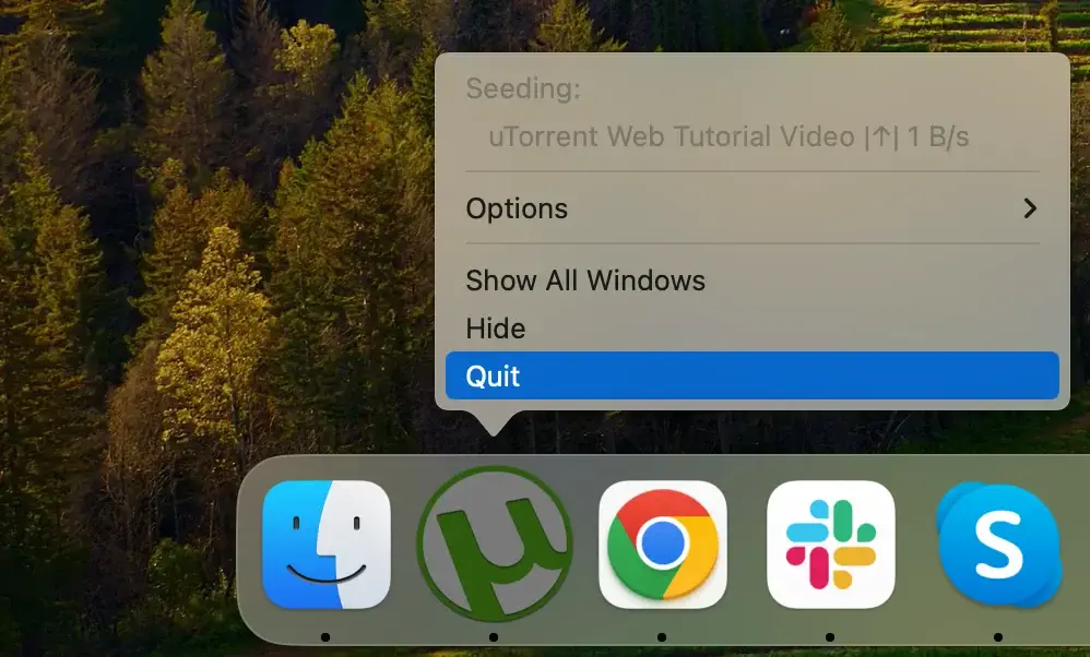Afslut utorrent på mac