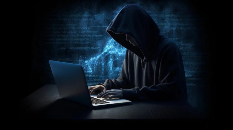 cybercriminal trying to hack a macbook
