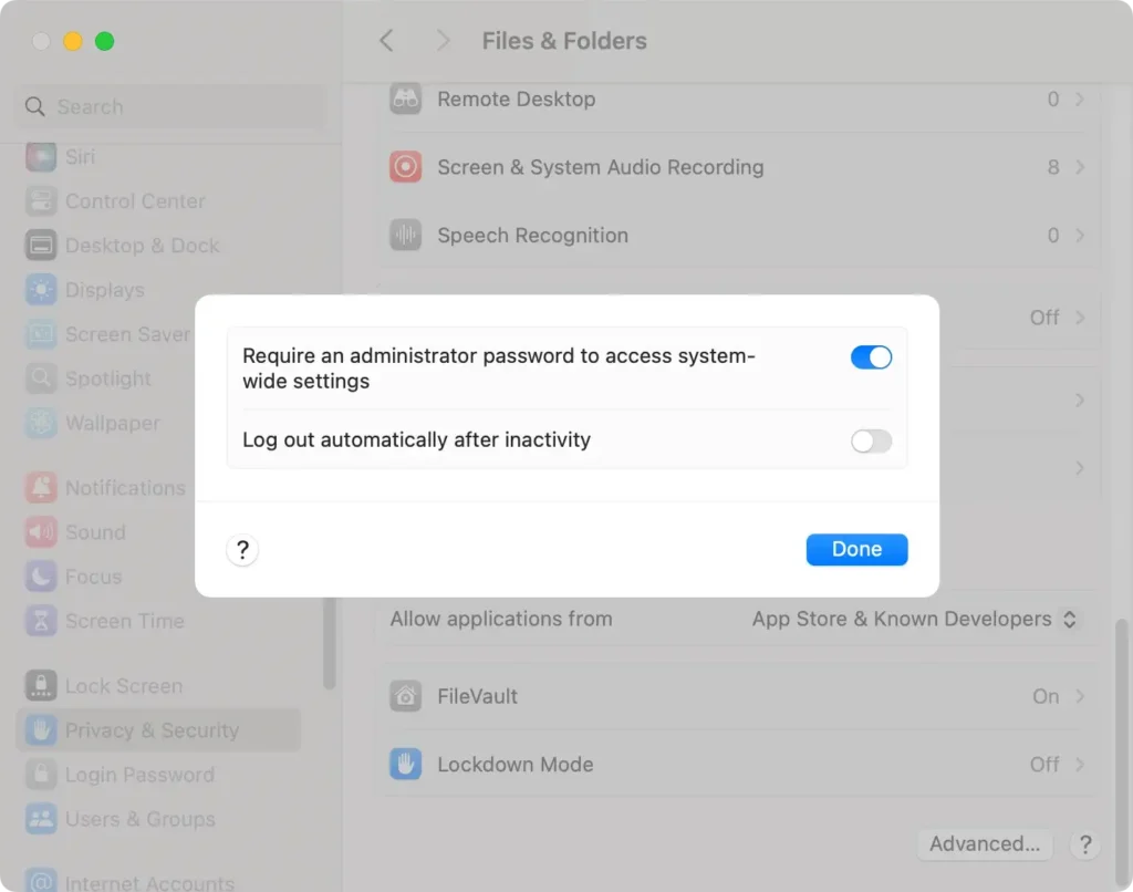 admin password setting admin password setting