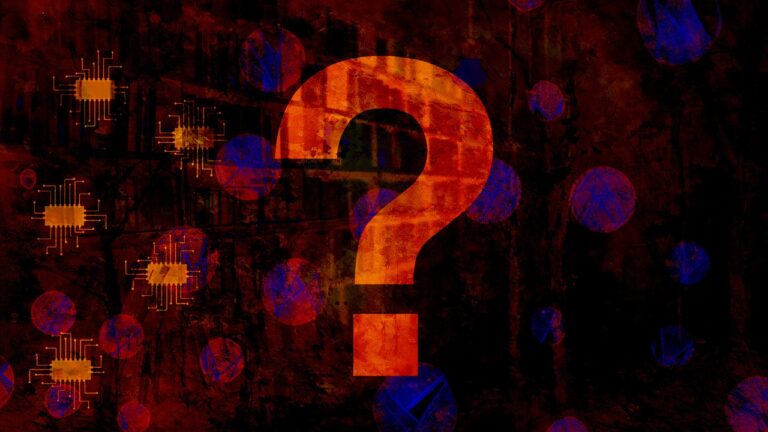 question mark, computer chip, background