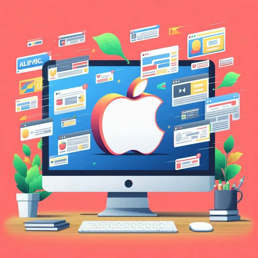 écran d'ordinateur Mac avec des publicités pop-up