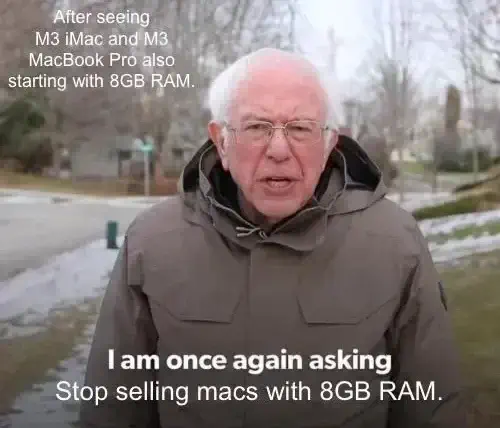 8gb ram must be a joke in 2024 mac meme