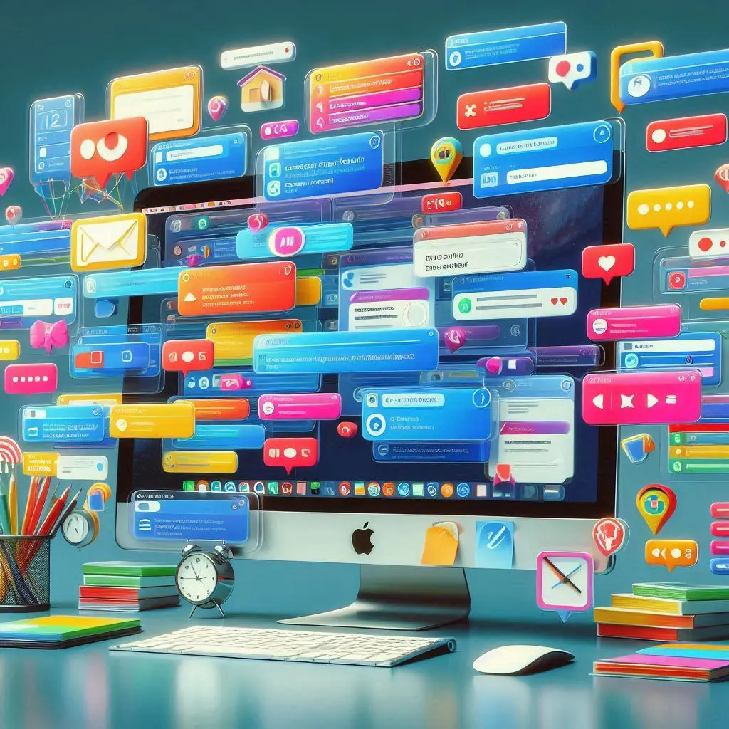 Werbe-Popups auf einem Mac-Computerbildschirm