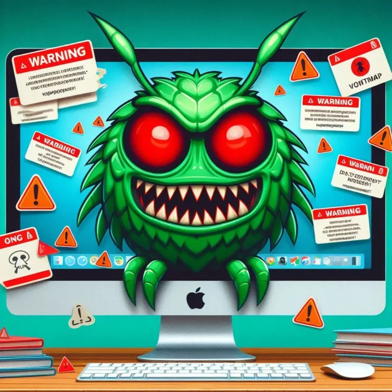 malicious adware on a mac computer screen