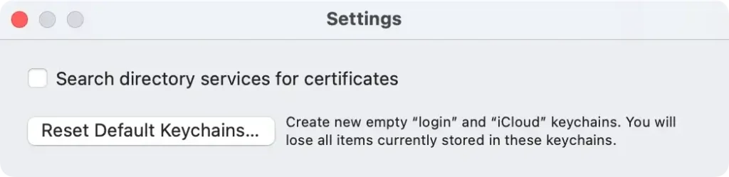 redefinir chaveiros padrão