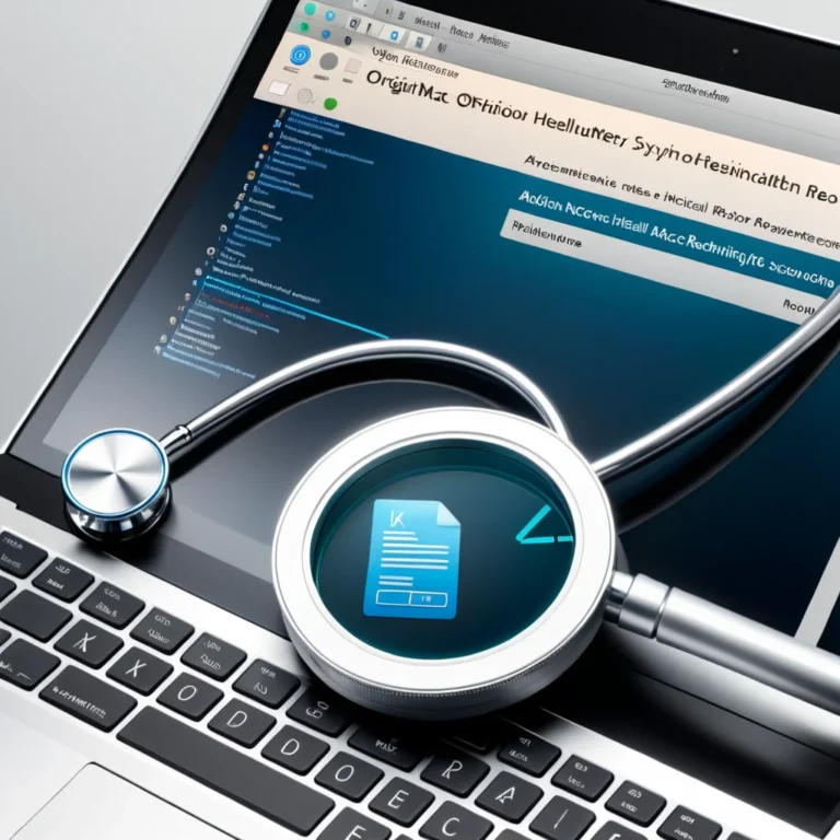 a close up of a laptop with a stethoscope on top of it