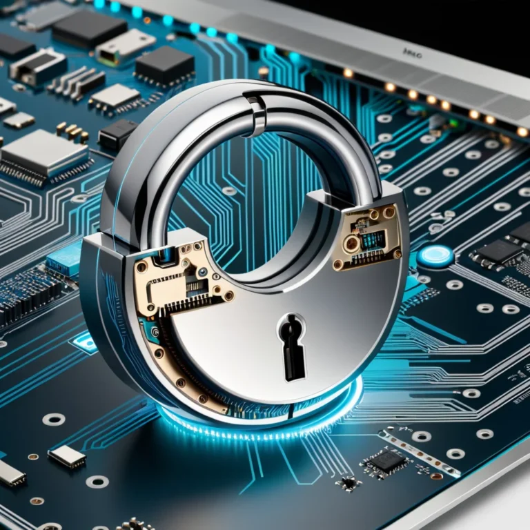 a close up of a lock on a computer motherboard