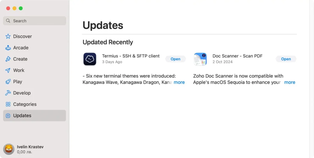 apple store app update
