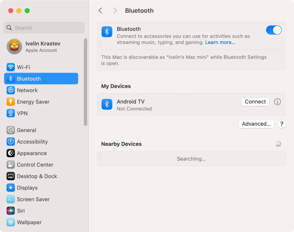 bluetooth indstillinger