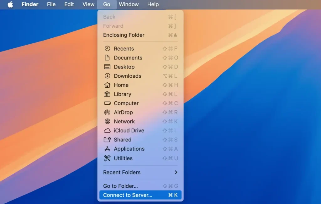 Mit Serverfinder-Option verbinden