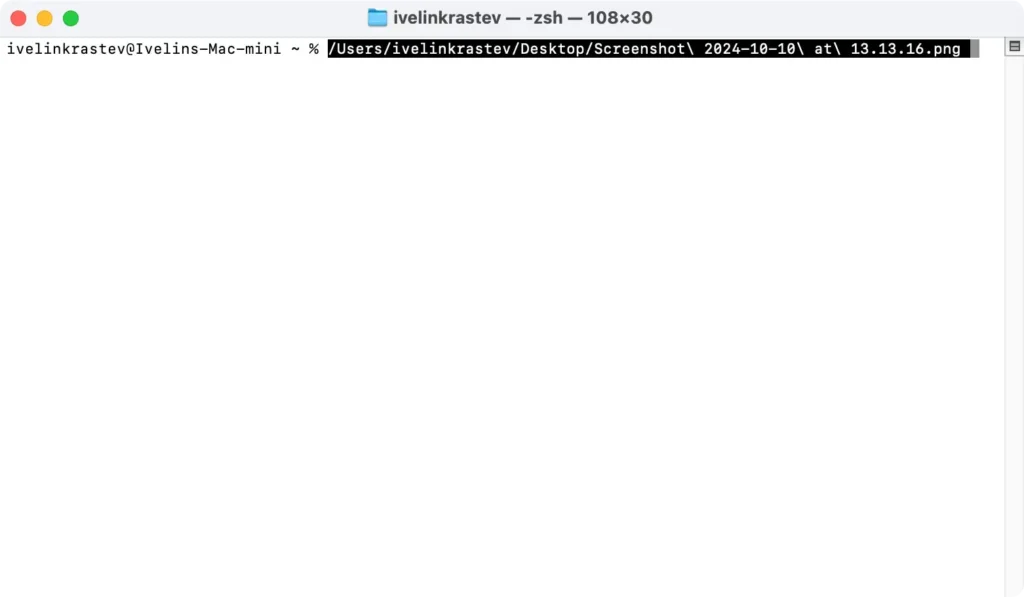 copy a file path using terminal