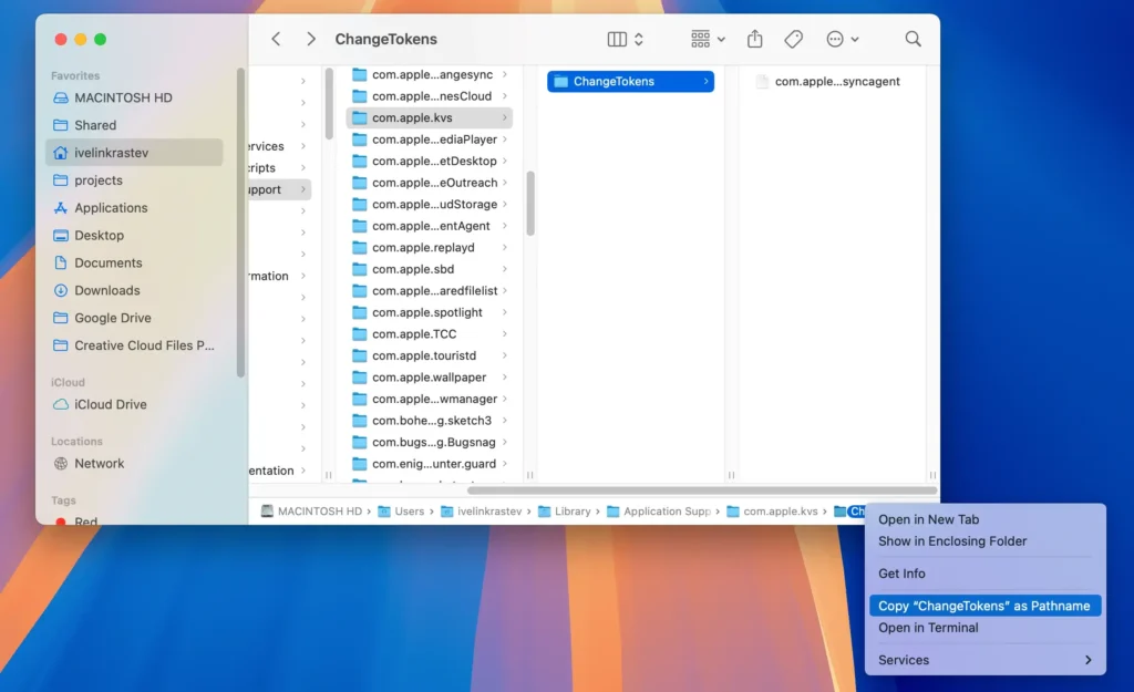 copy as pathname menu action