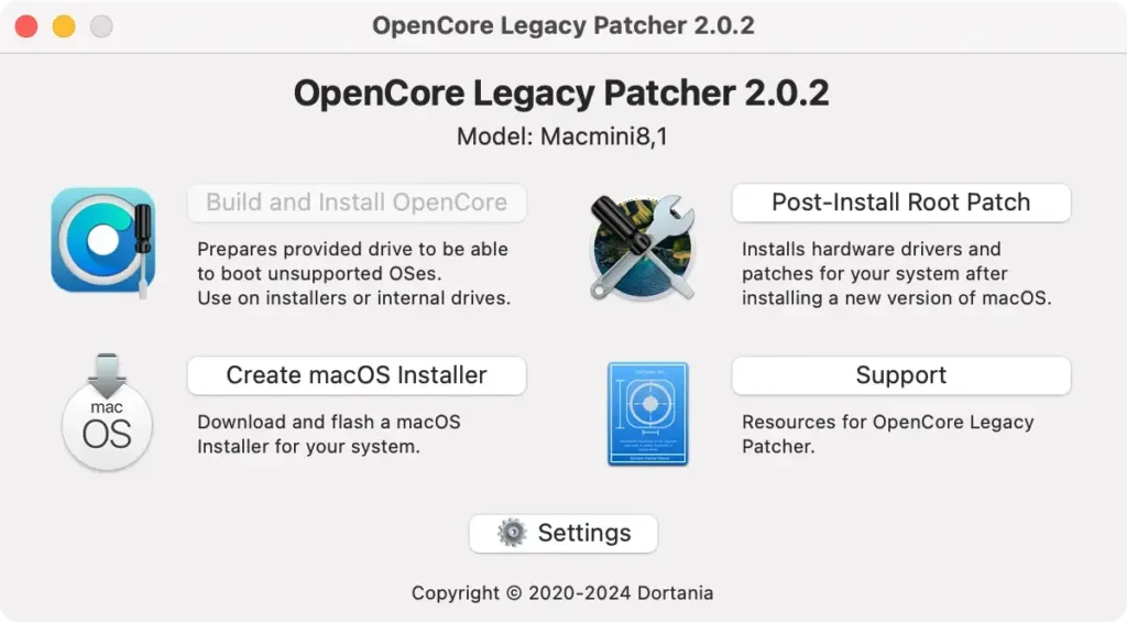 opret bootbart Macos-installationsprogram ved hjælp af opencore legacy patcher