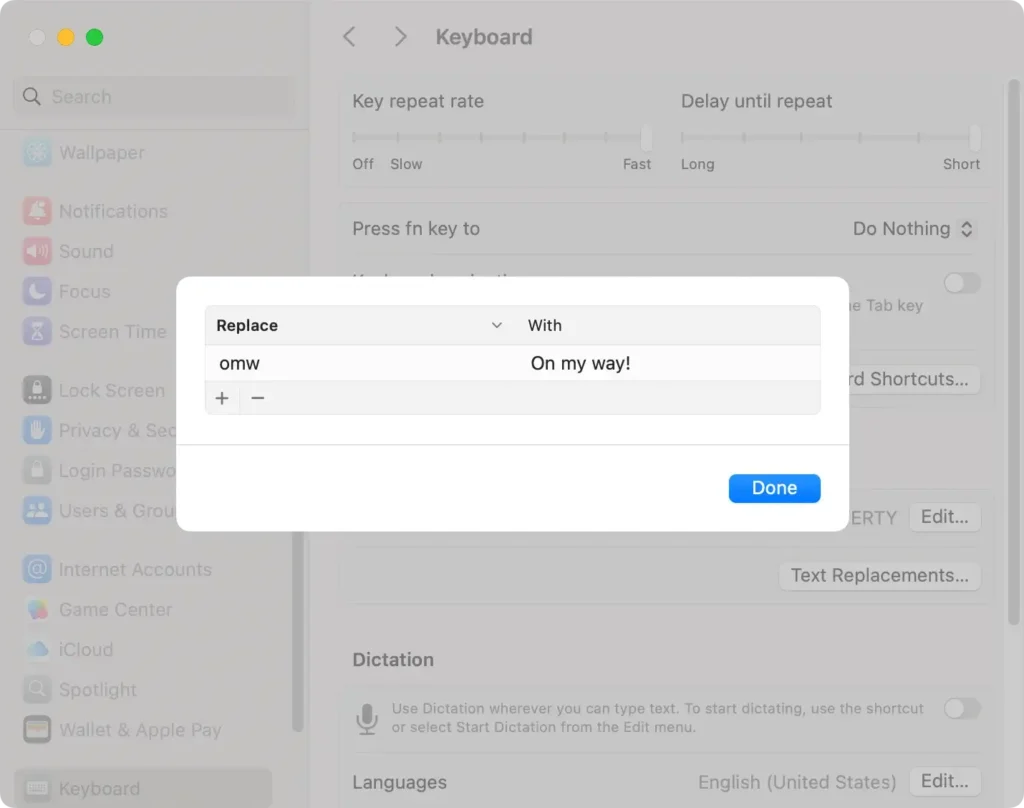 raccourci texte personnalisé