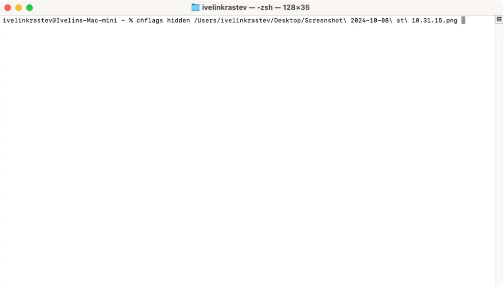 hide files with chflags hidden