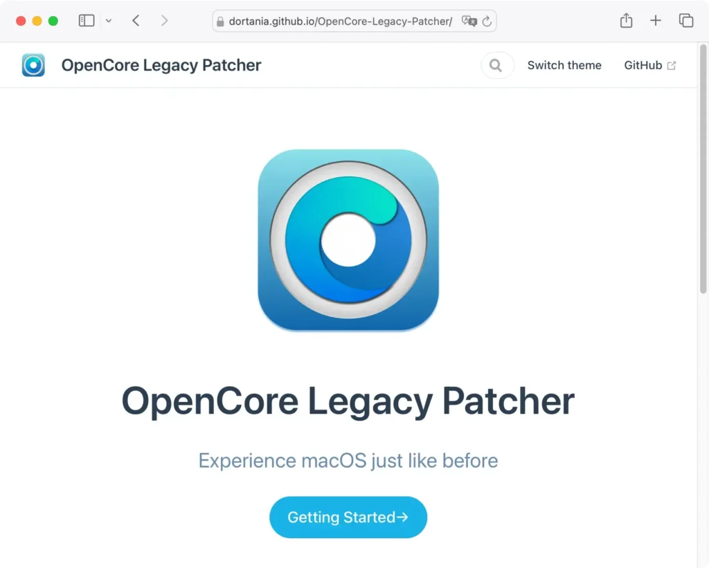 installere opencore legacy patcher-websted
