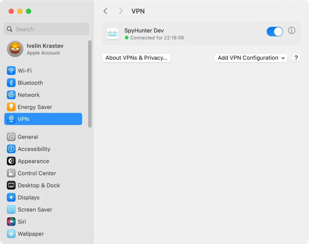 mac globale vpn-præferencer