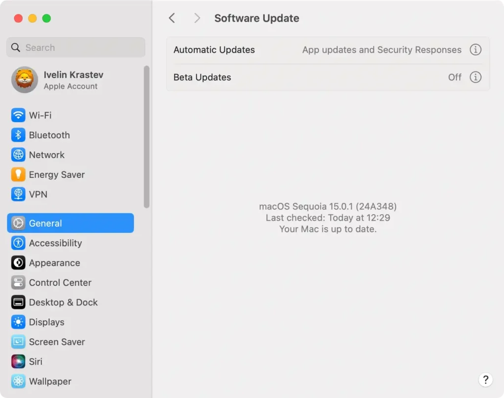 macos sequoia update in macos software update window