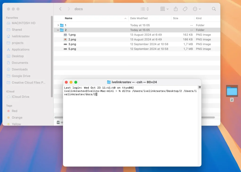 merge two folders with identical names in terminal