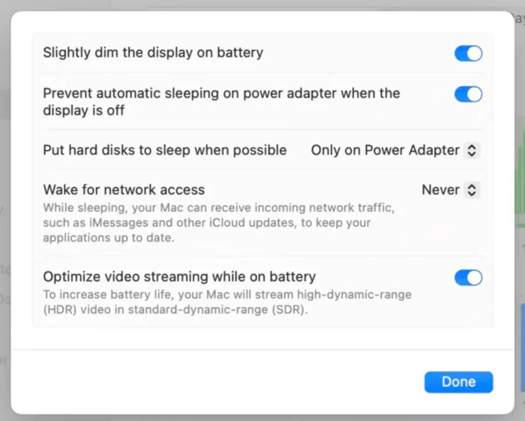 optimize macos sequoia battery settings