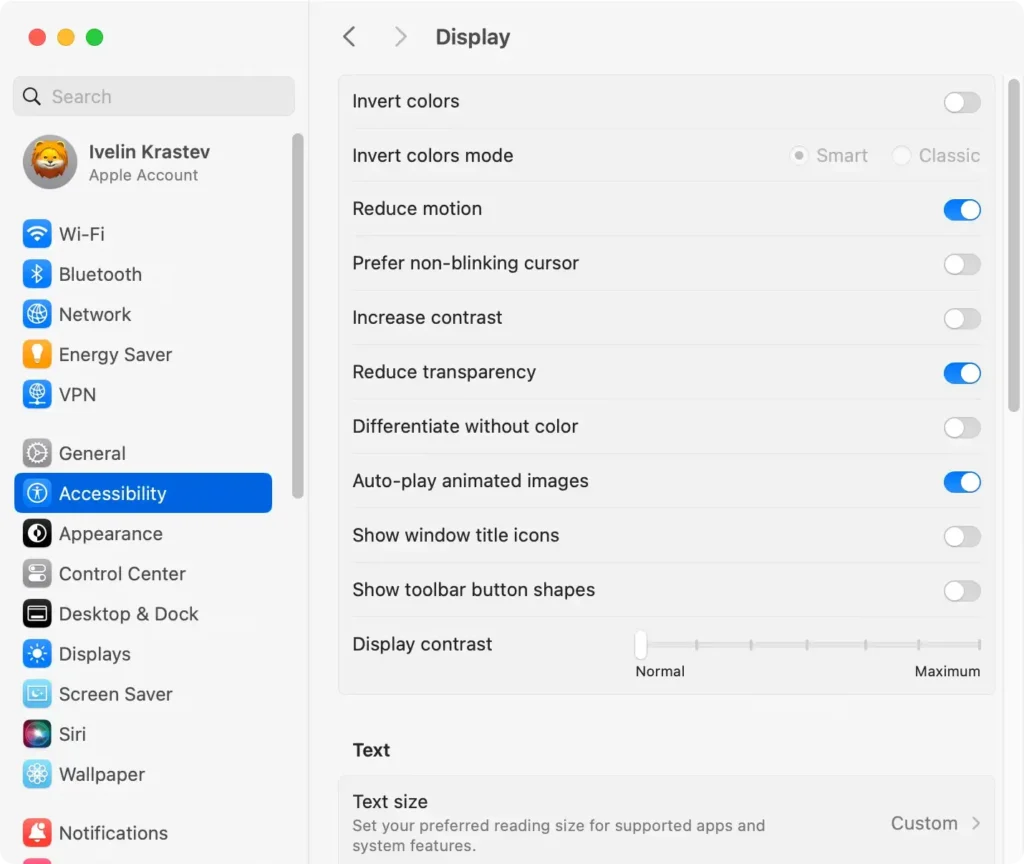 optimize macos sequoia display settings
