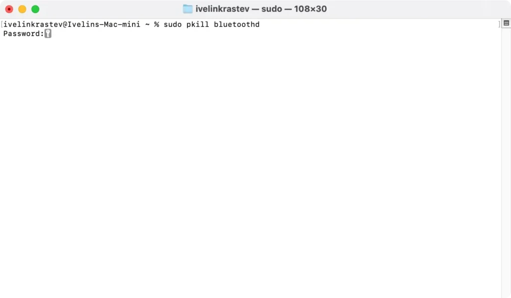 pkill bluetoothd kommando i et terminalvindue