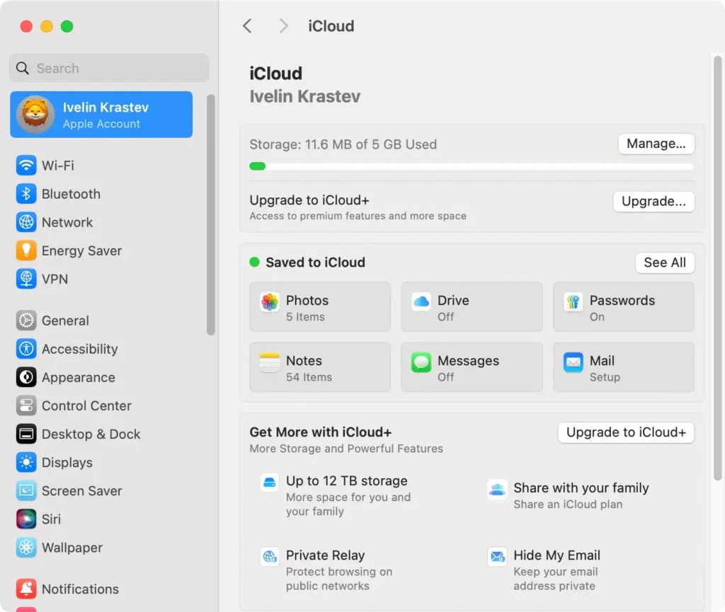 privat relæ icloud-indstillinger
