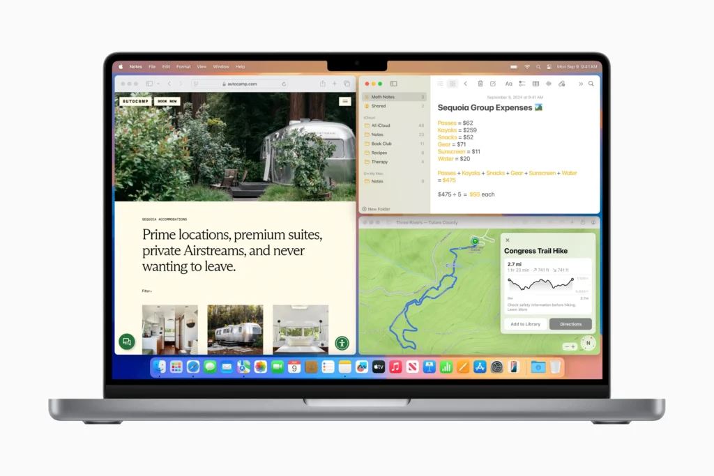 mosaïque de fenêtre sur écran Mac