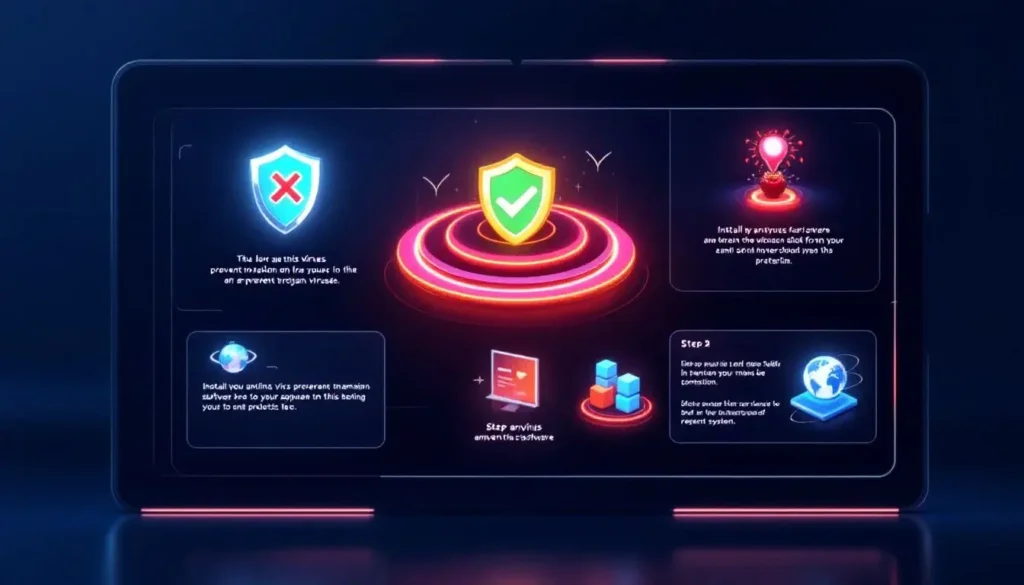 Een visuele weergave van preventieve maatregelen tegen Trojanse virussen.