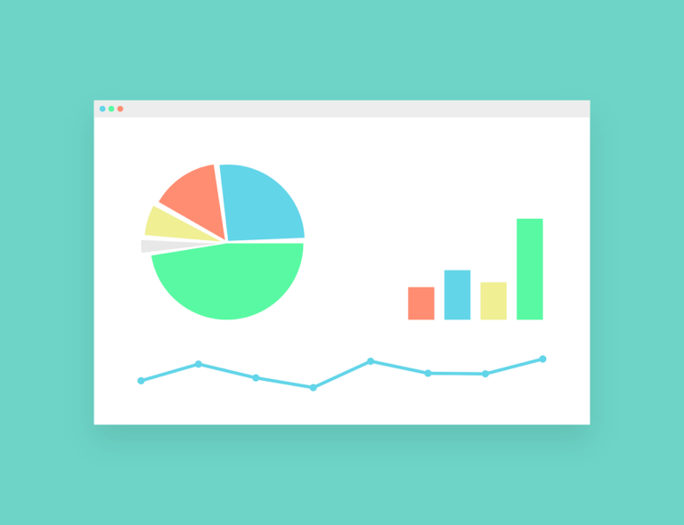 Statistical charts and graphs summarizing data