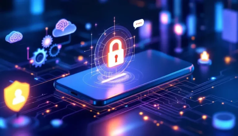 An illustration highlighting the security measures for mobile devices to prevent data breaches.