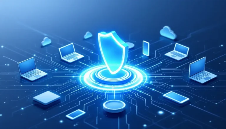 Image of a shield that acts as protection for networked devices